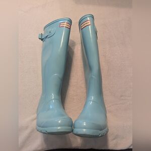Hunter Light Blue Gloss Tall Rain Boots